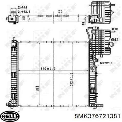 Купить 8MK376721381 HELLA Радиатор водяной