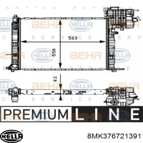 Радиатор охлаждения HELLA 8MK376721391
