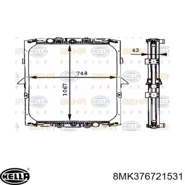  1858 766 DAF radiador de esfriamento de motor