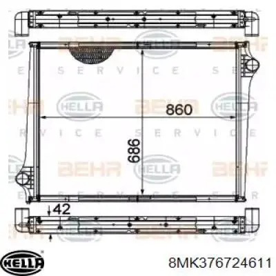 Радиатор охлаждения двигателя HELLA 8MK376724611