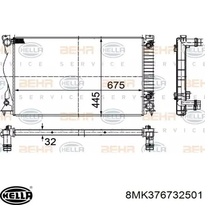 8MK376732501 HELLA радиатор