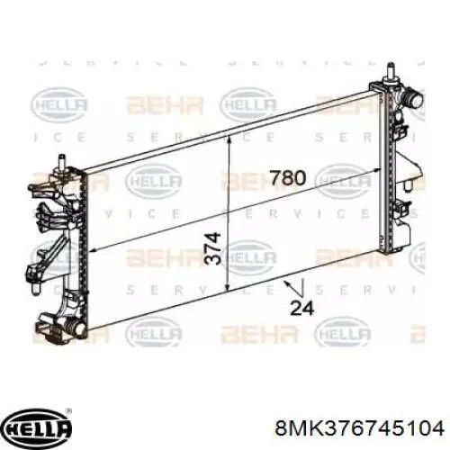 Радиатор 8MK376745104 HELLA