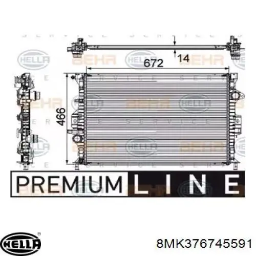 Радиатор 8MK376745591 HELLA