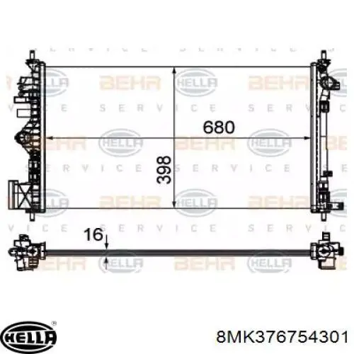 Радиатор 8MK376754301 HELLA