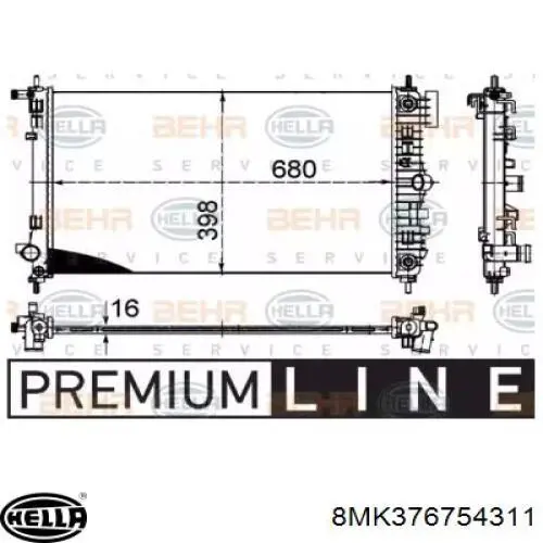 Радиатор 8MK376754311 HELLA