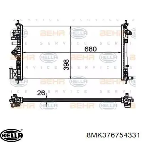 Радиатор 8MK376754331 HELLA