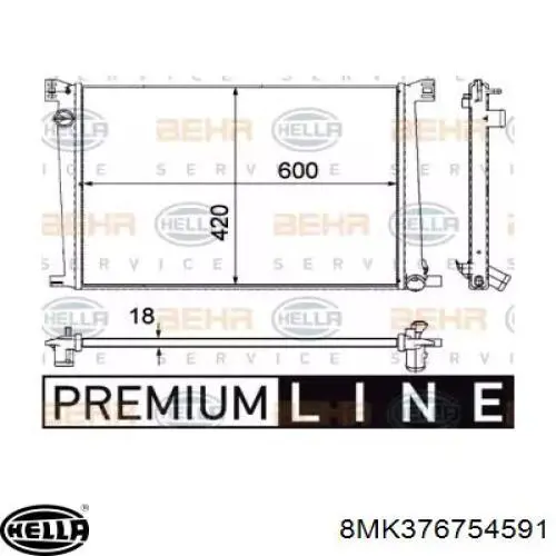 Радиатор 8MK376754591 HELLA