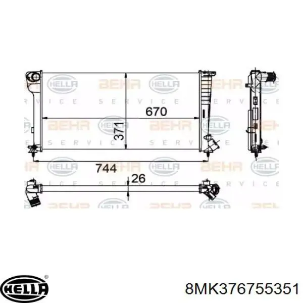 Радиатор 8MK376755351 HELLA