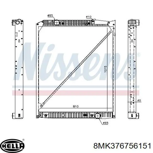 Радиатор охлаждения двигателя Nissens 67189 цена, от 402.84 USD