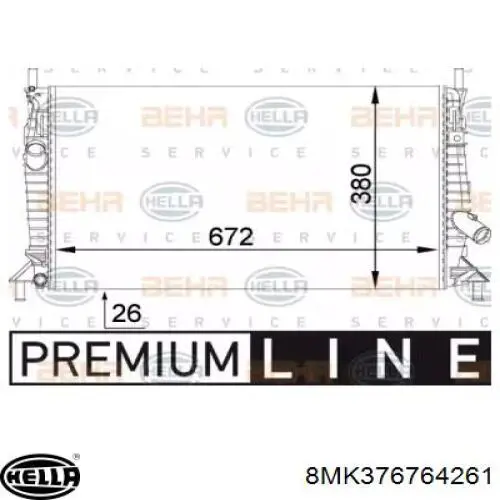 8MK376764-261 HELLA радиатор