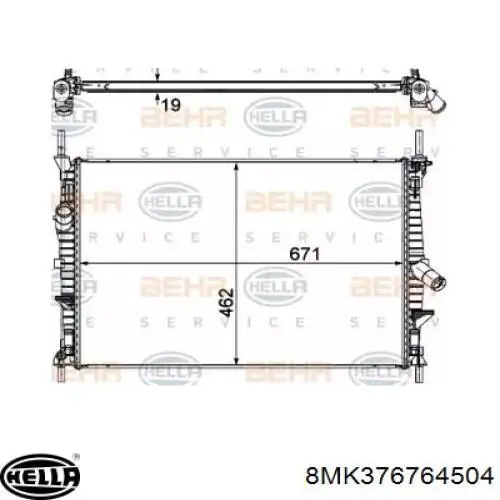 Радиатор 8MK376764504 HELLA