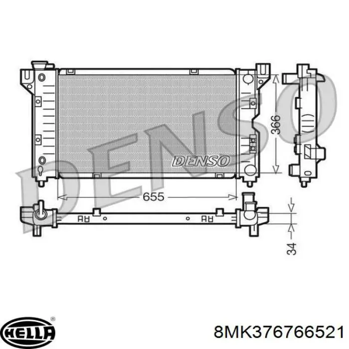 Радиатор 8MK376766521 HELLA