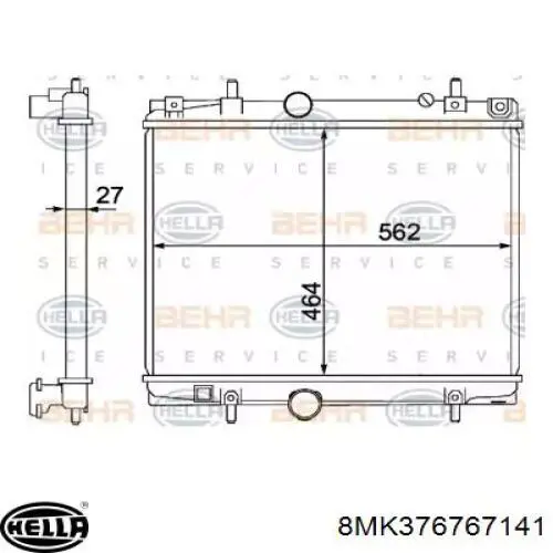 Радиатор 8MK376767141 HELLA