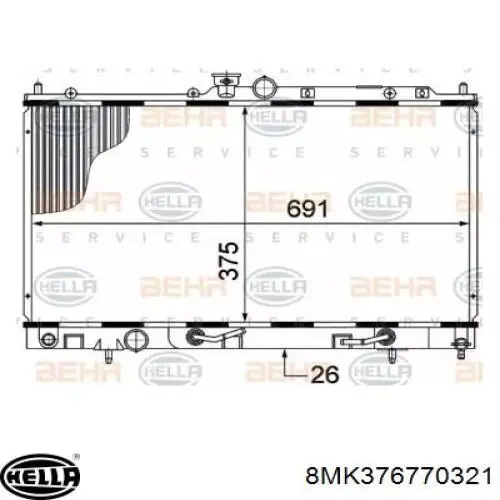 8MK376770321 HELLA радиатор