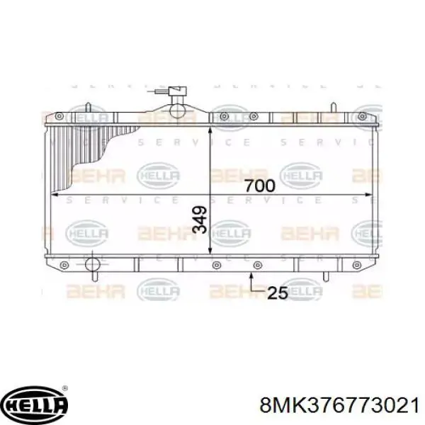 Радиатор 8MK376773021 HELLA