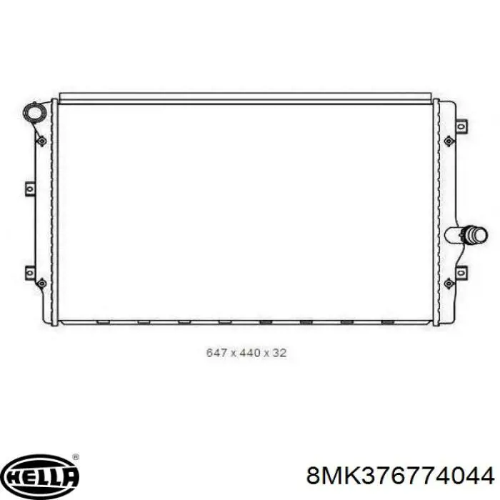 8MK376774044 HELLA Радиатор основной