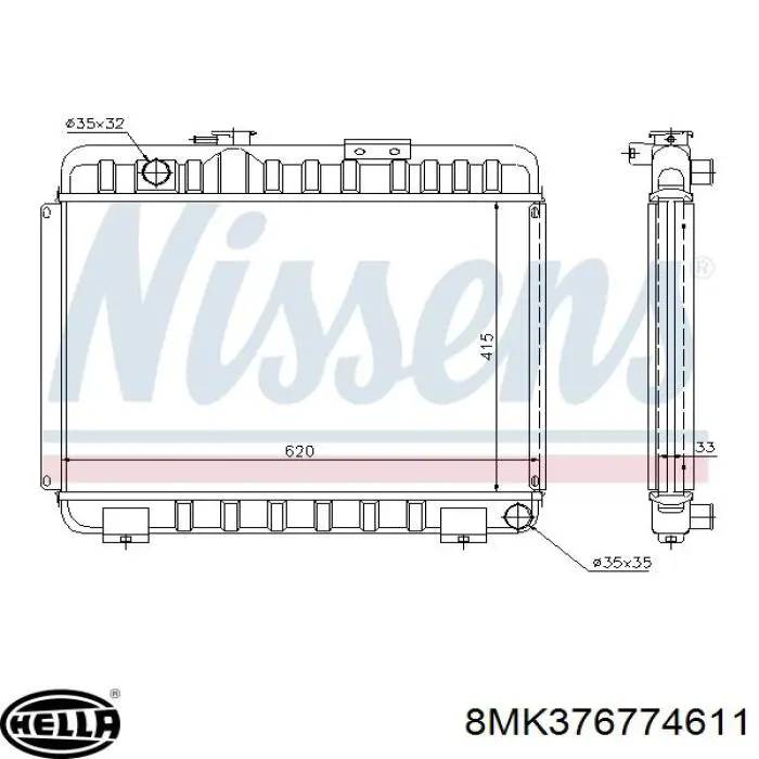 8MK376774611 HELLA Радиатор основной