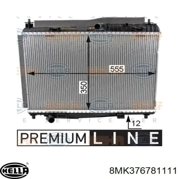 Radiador refrigeración del motor 8MK376781111 HELLA