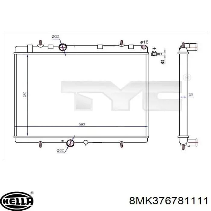 Радиатор охлаждения двигателя HELLA 8MK376781111 цена, от 49.82 USD