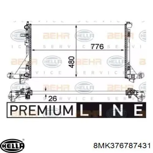 Радиатор 8MK376787431 HELLA