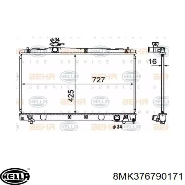 Радиатор 8MK376790171 HELLA