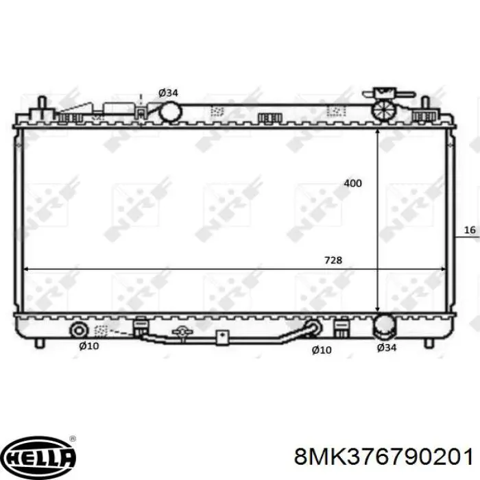 Радиатор 8MK376790201 HELLA