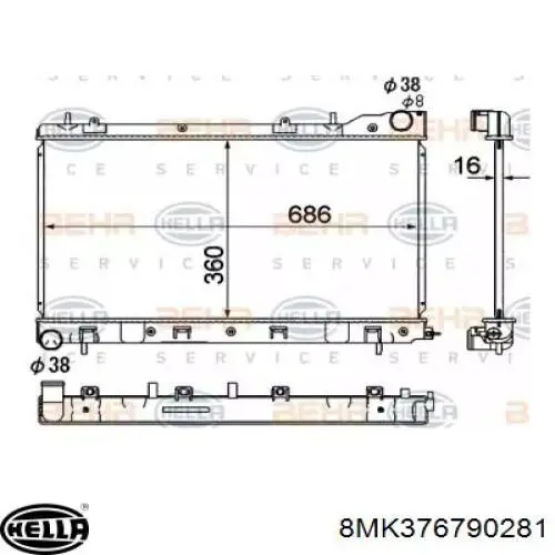 Радиатор 8MK376790281 HELLA