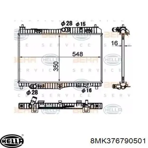 Радиатор 8MK376790501 HELLA