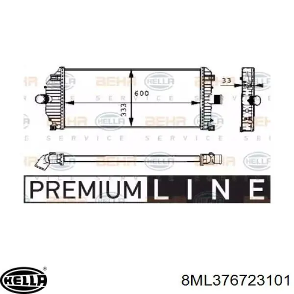 Интеркулер 8ML376723101 HELLA