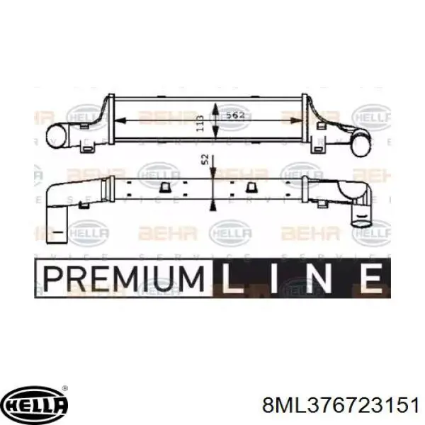 Интеркулер 8ML376723151 HELLA