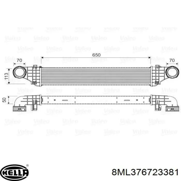 Интеркулер 8ML376723381 HELLA