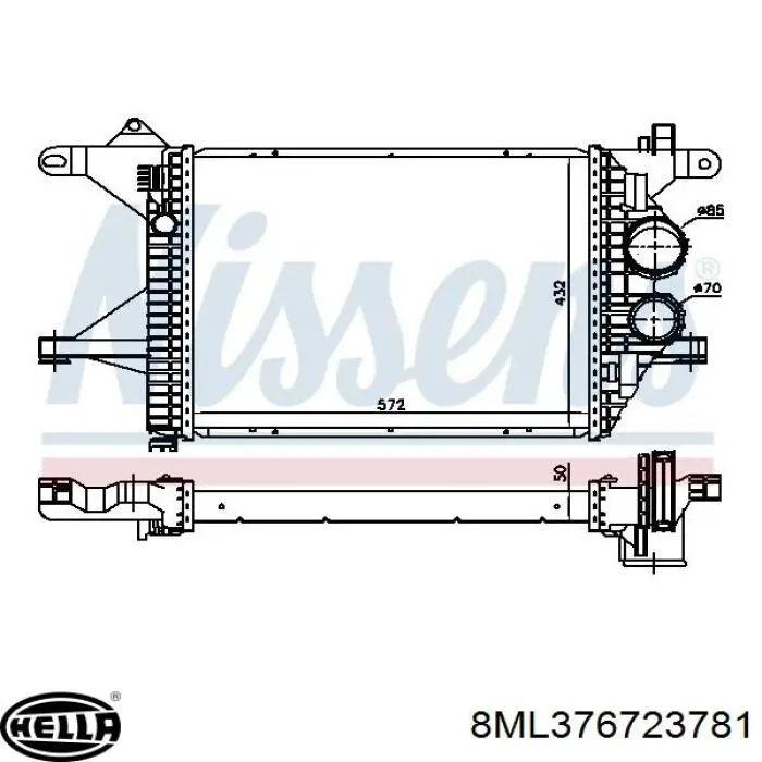 Радиатор интеркуллера Mahle Original CI94000P