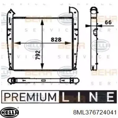 Радиатор интеркуллера HELLA 8ML376724041