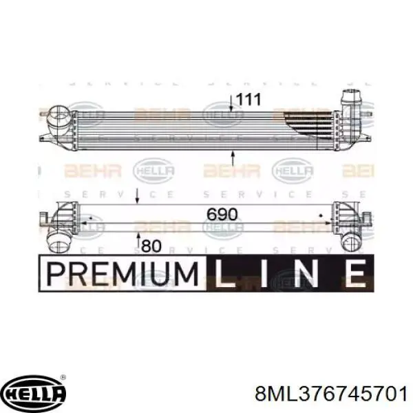 Интеркулер 8ML376745701 HELLA