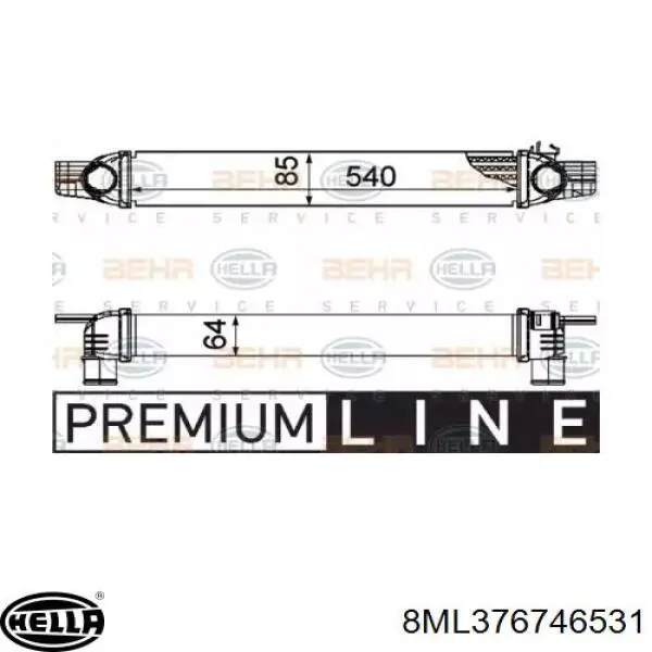 Радиатор интеркуллера Magneti Marelli 351319204360