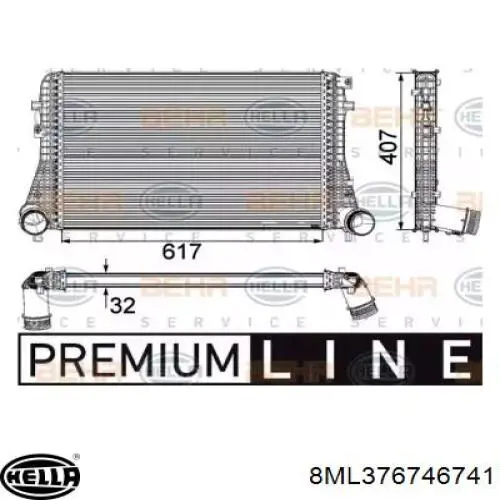 Интеркулер 8ML376746741 HELLA