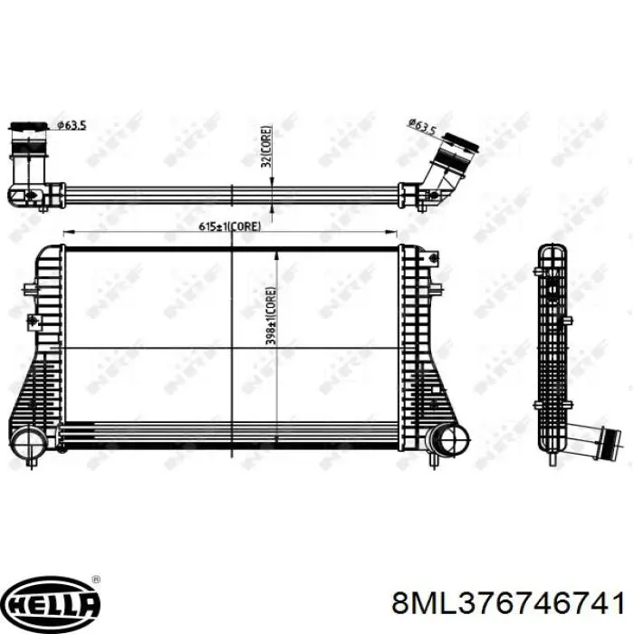 Купить 74T36NF NRF Интеркулер