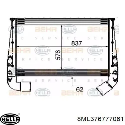 Интеркулер 8ML376777061 HELLA