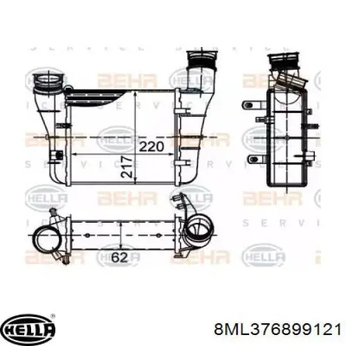 8ML376899121 HELLA интеркулер