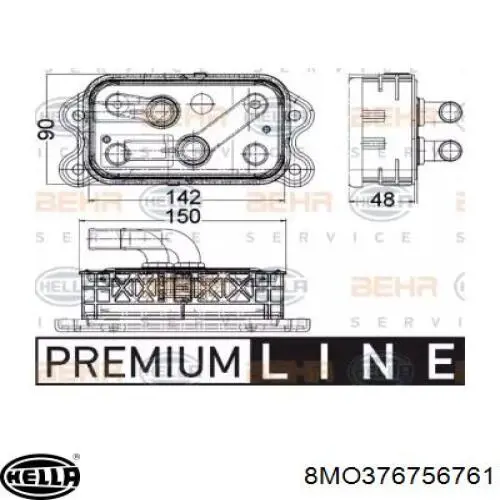 Масляный радиатор 8MO376756761 HELLA