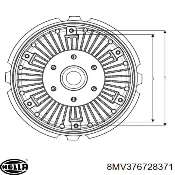 Вискозная муфта HELLA 8MV376728371 цена, от 396.80 USD