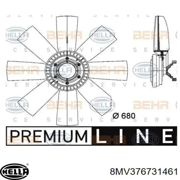 8MV376731461 HELLA Крыльчатка радиатора охлаждения