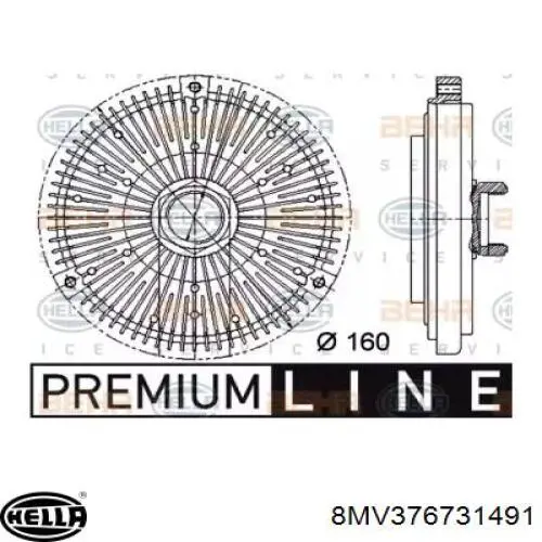 Вискомуфта вентилятора 8MV376731491 HELLA