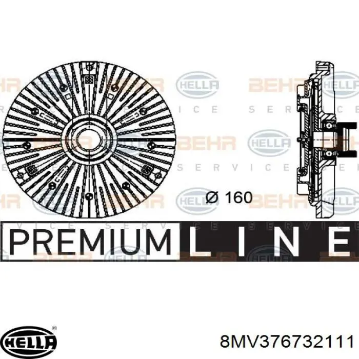 Купить 8MV376732111 HELLA Муфта вентилятора охлаждения