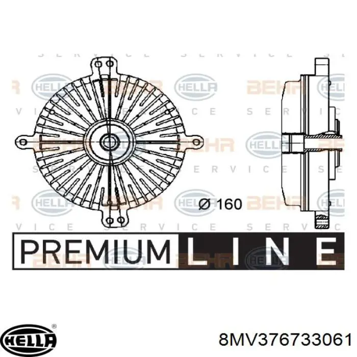 Вискомуфта вентилятора 8MV376733061 HELLA