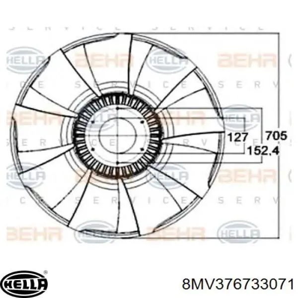 Купить 8MV376733071 HELLA Муфта вентилятора охлаждения