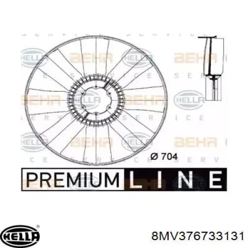 Крыльчатка радиатора охлаждения 8MV376733131 HELLA