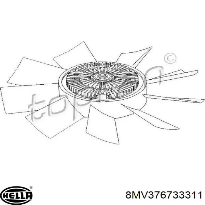 Вискомуфта вентилятора 8MV376733311 HELLA