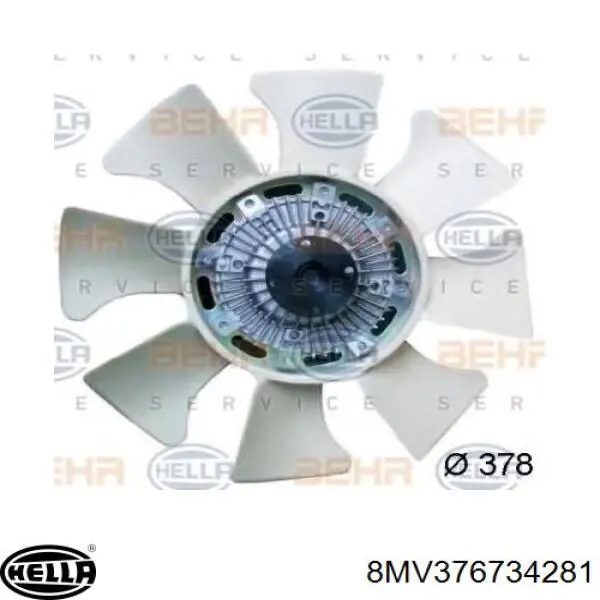 Rodete ventilador, refrigeración de motor 8MV376734281 HELLA