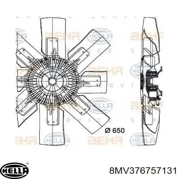 Вискозная муфта HELLA 8MV376757131 цена, от 400.59 USD